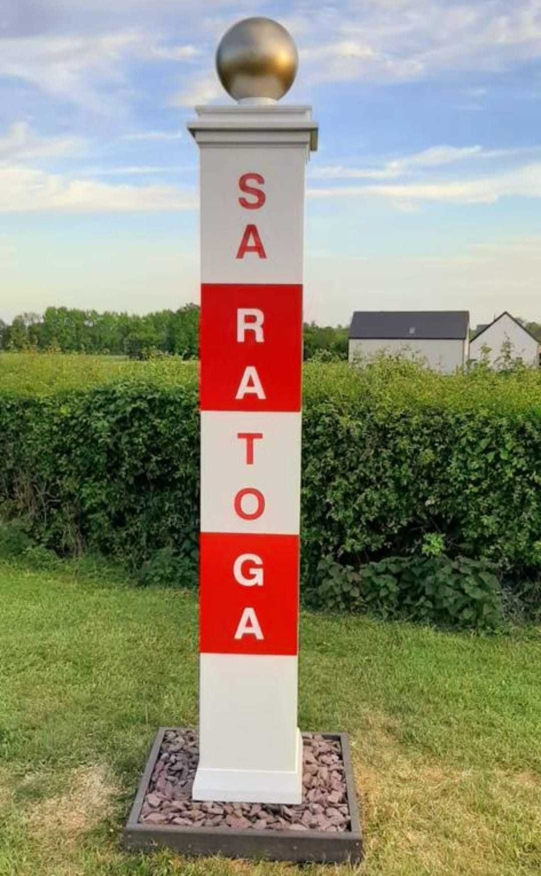 Recreated Saratoga winning post